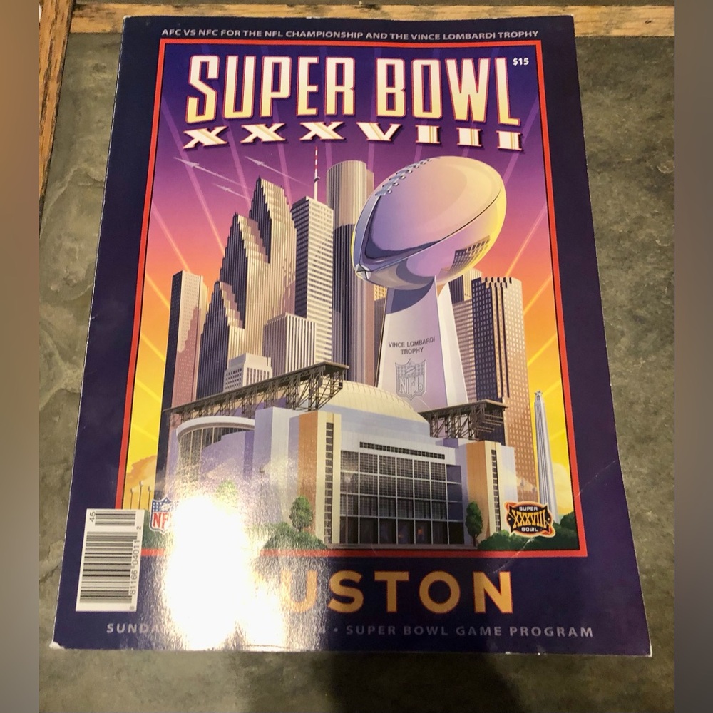 Super Bowl XXXVIII Houston Program - Purple & Gold Cover